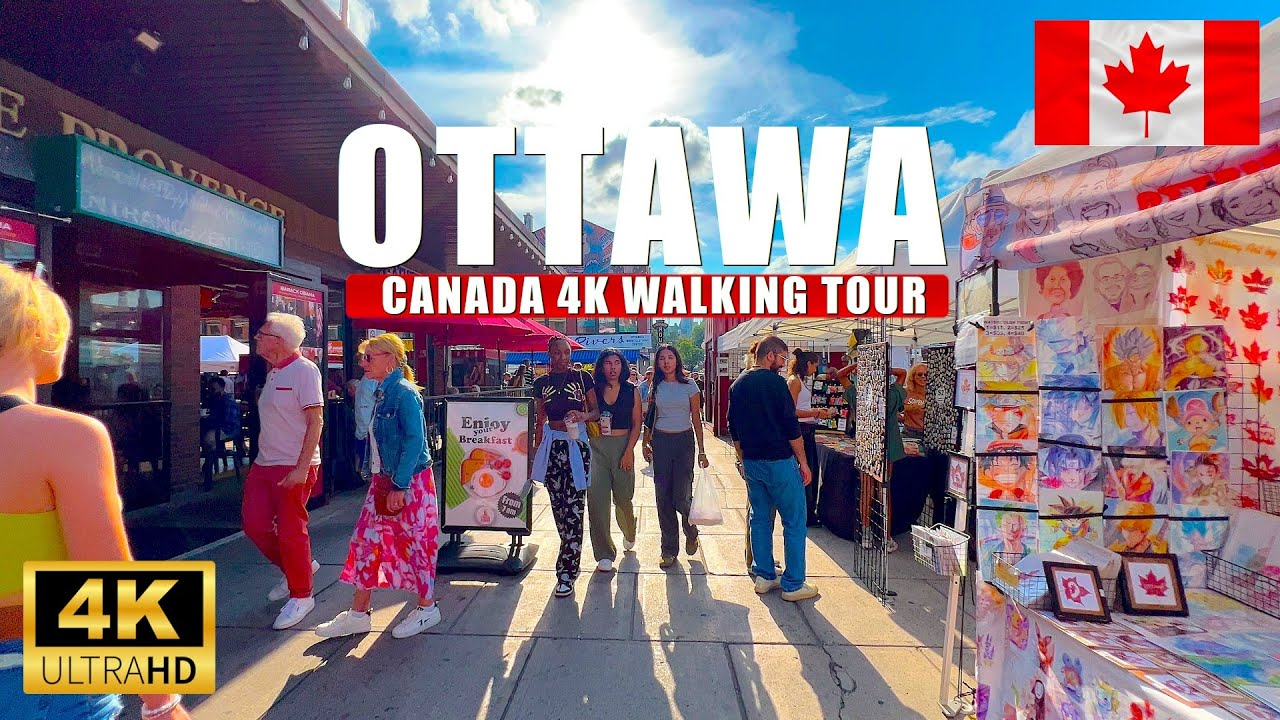 Ottawa Canada Autumn Saturday 4K UHD (HDR) 60 fps Walking Tour