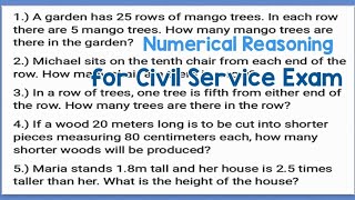 5-item Numerical Reasoning for Civil Service Exam