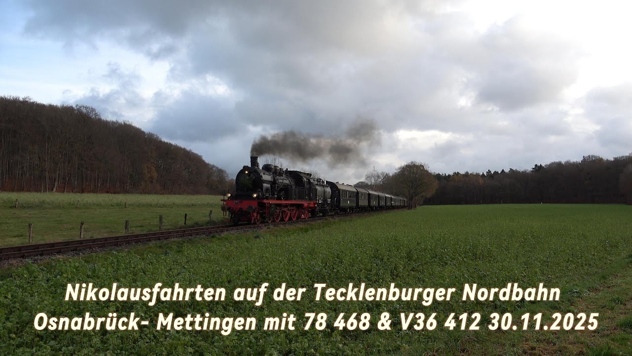 Nikolausfahrten auf der Tecklenburger Nordbahn Osnabrück - Mettingen mit 78 468 & V36 412 30.11.2025