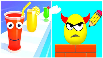 Draw to Smash 🆚 Juice Run - Ultimate Puzzle & Racing Challenge | Noob vs Pro vs Hacker Gameplay