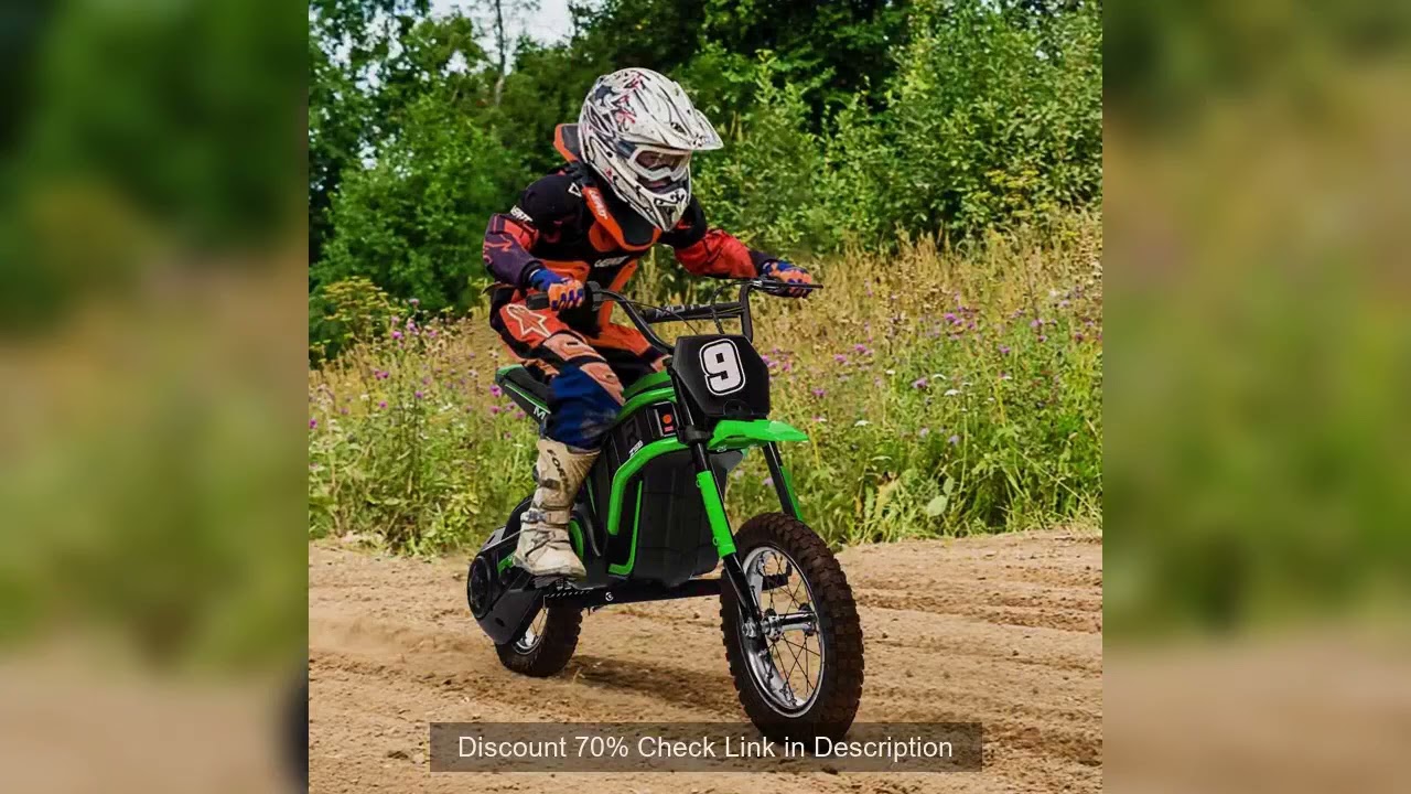 24V Kids Electric Dirt Bike 350W High-Torque Motorcycle For Ages 8-14,Up To 14.29 Mph,2-Speed Modes,