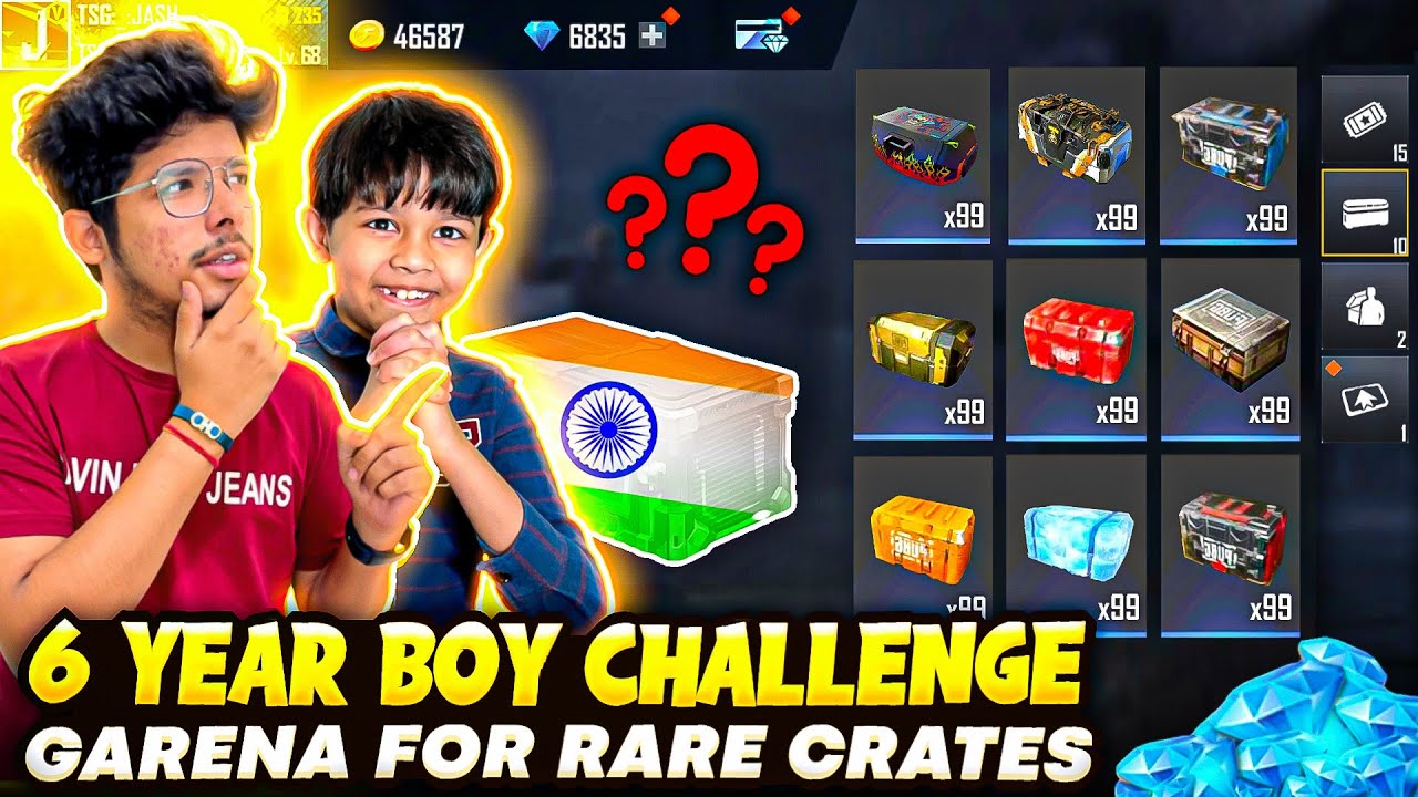 6 Year old Boy Challenge Garena 😱Gifting All New/Rare Bundles 🥰In Noob Account-Garena Free Fire