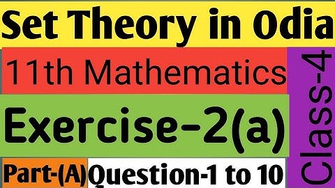 Set|Exercise-2(A)|Elements of Mathematics