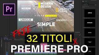 32 Titoli Gratis Per Premiere Pro  Free Essential Graphics mogrt