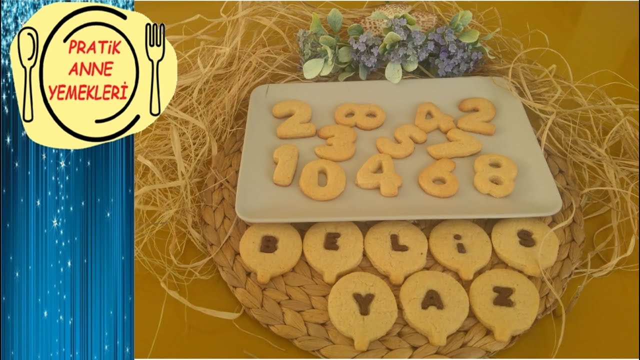 HARF VE RAKAM KURABİYE TARİFİ l TARÇINLI KURABİYE YouTube