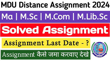 Mdu Distance Solved Assignment 2024 | Mdu DDE Solved assignment 2024 | Ma dde Solved Assignment