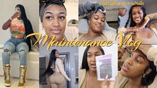 MAINTENCE VLOG | HAIR, LASHES, MICROBLADING EYEBROWS, NAILS, TOES + MORE !