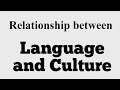 Relationship between language and culture language and culture