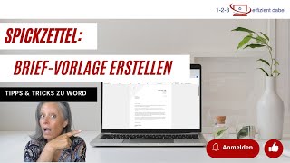 Word Cheat Sheet: Create a Letter Template