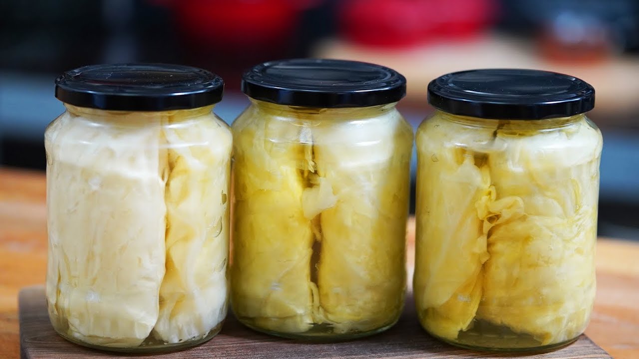 Капустные листья в банке [в рассоле] на зиму, подготовленные для САРМАЛЕ | Босс Павел Константин