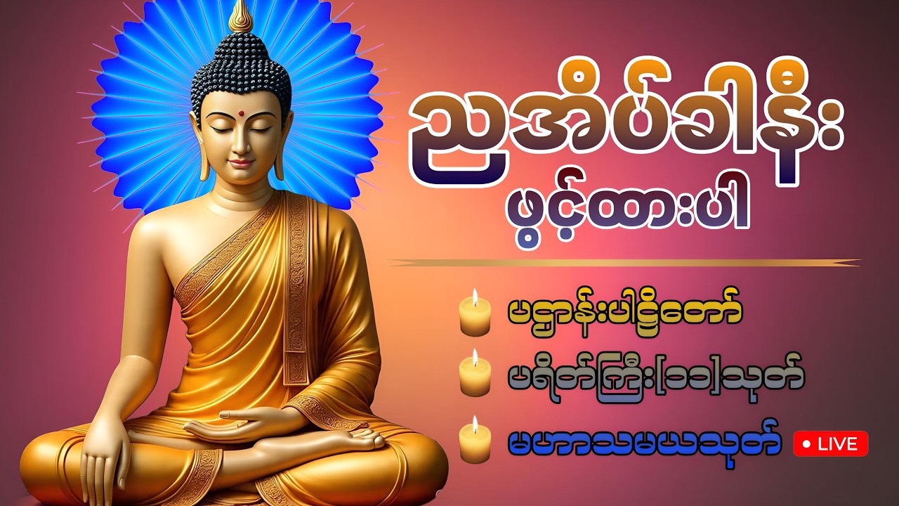 🛑LIVE 8 ညတိုင်းဖွင့်ထားပါ ကံပွင့်လာဘ်ပွင့်စီးပွားတက် ပဌာန်းတရား ပရိတ်ကြီး၁၁သုတ် မေတ္တာပို့ 🙏🏻🍀🙏🏻