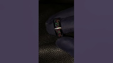 Multi color crushed opal inlay on stainless steel ring