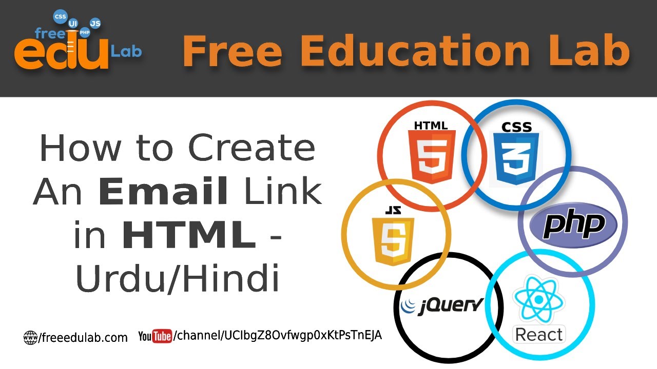 How to create an email link in html - Urdu/Hindi