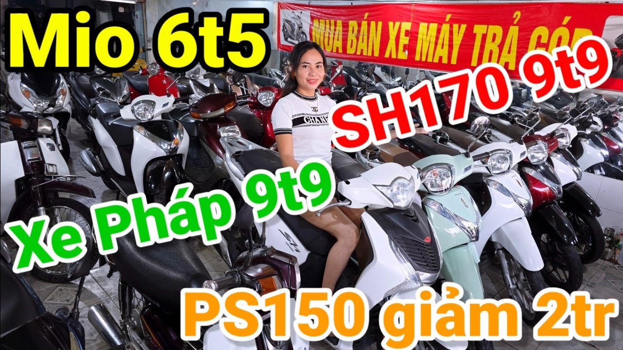 Chị Đẹp chơi lớn SH170 9t9 Classico 6t5 PS150 Giảm 2tr Vespa đuôi nhọn 15t5 Dream Thái ở BD