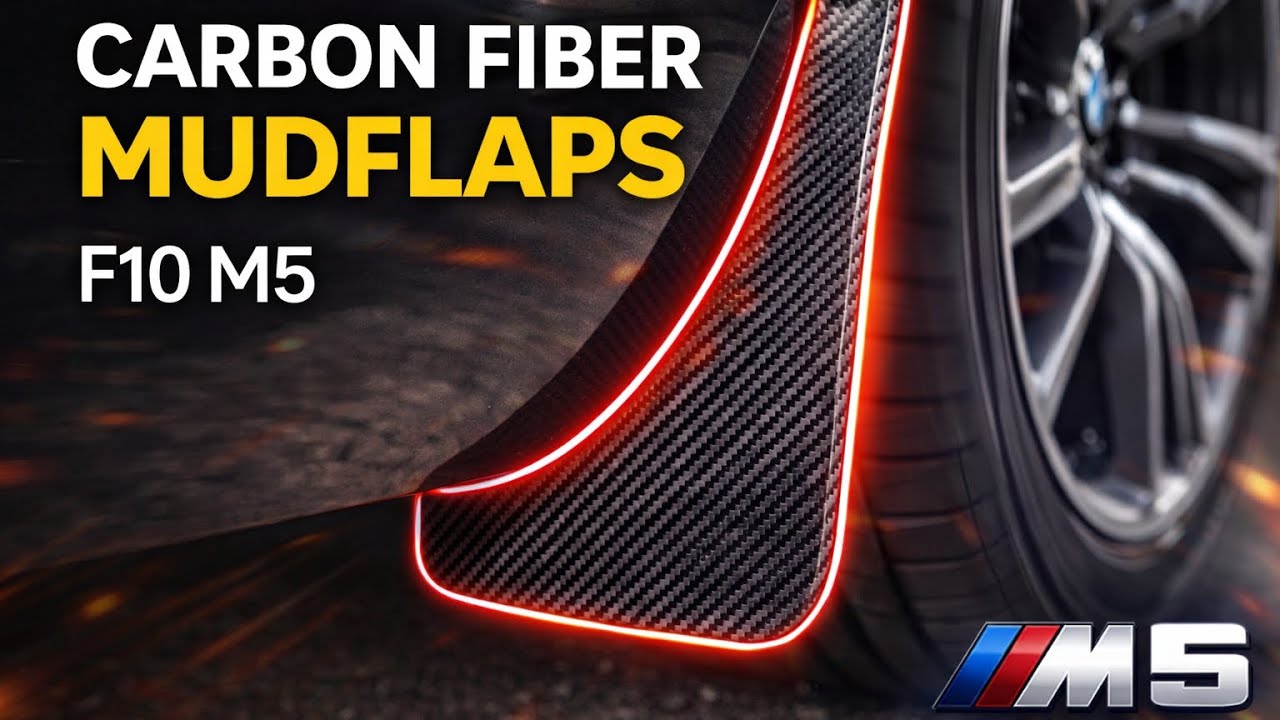 Carbon Fiber Mudflaps Install F10 M5 - YouTube