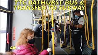Toronto Transit Bus & Subway Ride -South To Bathurst Station On The #7 & Transferring To Lines 2 & 1