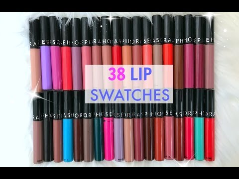 TRYING ON 40 $8 LIPSTICKS! 💄 Sephora Lip Stories Lip Swatches. 