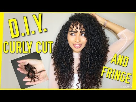 DIY LAYERED HAIRCUT ON CURLY HAIR AND FRINGE/BANGS - LANA SUMMER