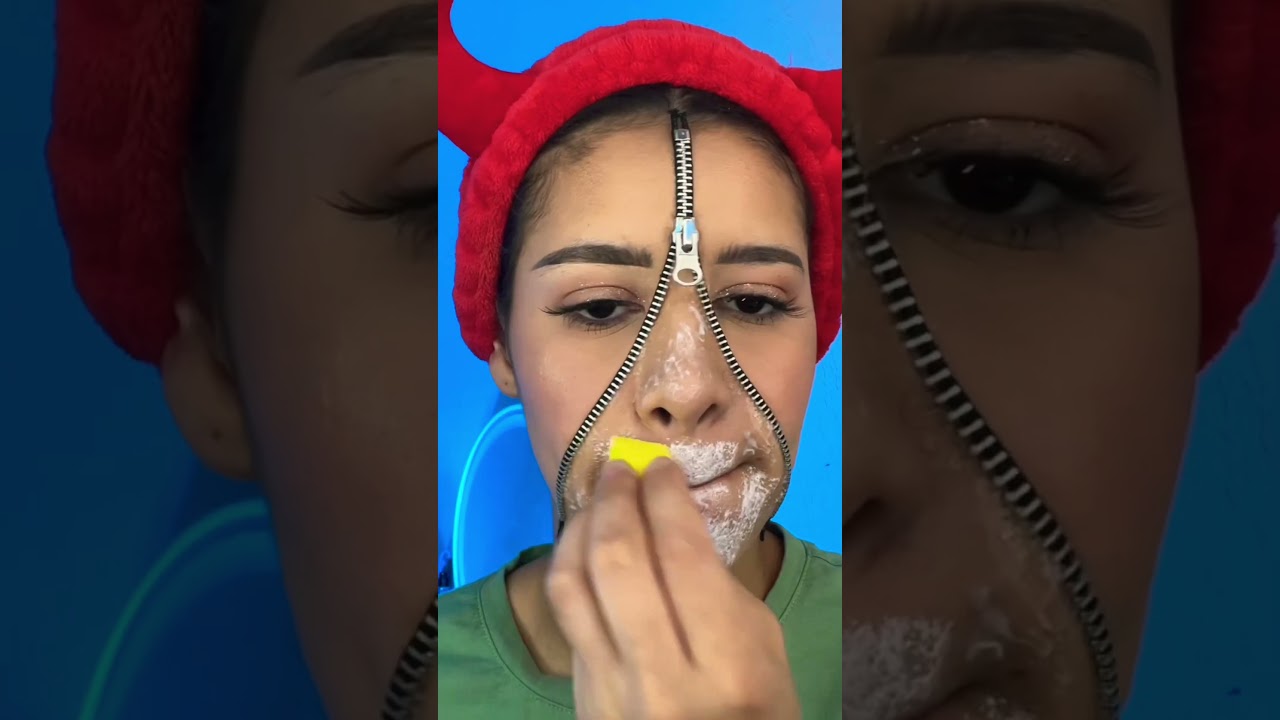 Simple glam / scary zipper face makeup tutorial 🫢 #halloweenmakeuplook  #makeuptutorial #makeupbyme - YouTube, image size:1280x720