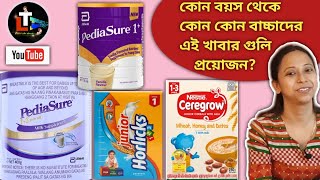 Supporting Weight Gaining Food For Baby(Bengali) || Pediasure || Junior Horlicks || Nestle Ceregrow