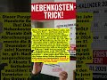 Nebenkosten-Trick: Kommt die Abrechnung zu spät, musst du KEINEN Cent nachzahlen! #shorts
