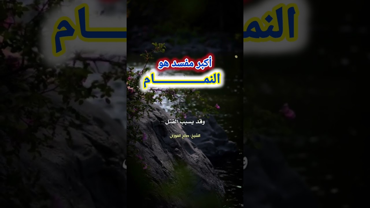 أكبر مفسد هو النمام ! / للشيخ صالح الفوزان