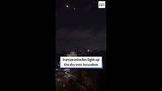 Iranian missiles light up the sky over Jerusalem