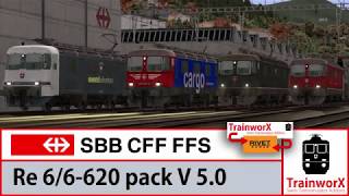 TrainworX SBB CFF FFS Re 620 pack V5.0 | Railfan Scenario Erstfeld