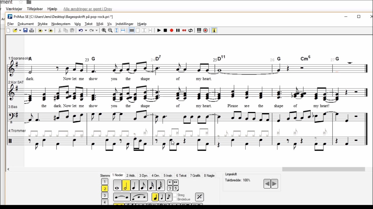 Bageopskrift på pop rockarrangement - Særlige begivenheder