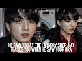 he saw you at the laundry shop and teases you when he saw your bra || j.jk oneshot