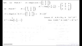 Tutorial Q21 Chapter 5 -- Matrix multiplication with special matrices