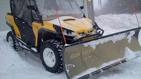 Plowing Snow With Can-Am Commander 1000 - Winter Storm Nemo -  Maine Blizzard 2013