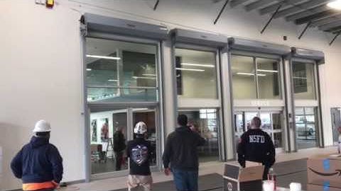 Fire shutter doors connected to fire alarm and fusible links as backups