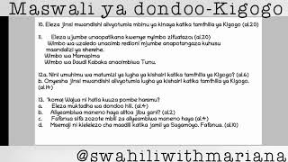 Maswali ya Tamthilia ya Kigogo na Pauline Kea