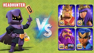 Max Headhunter VS All new Level Heroes | Clashofclans