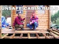 Unsafe cabin build  our life off grid homesteading  ep2