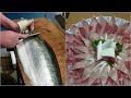 Massive Amberjack Sashimi Dish | Japanese Sushi & Sashimi Making Skills