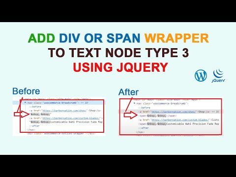 How to add div or span wrapper to text node type 3 using jQuery