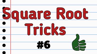 how to learn square root tricks in tamil in class-6