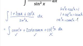 3 Year 13 A Level Maths - Integrating using trig identities