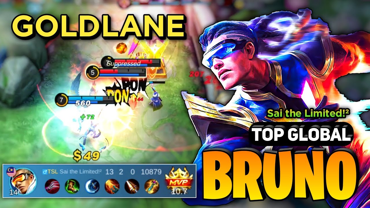 Bruno Best Build 2023 [ Bruno Gameplay Top Global ] By Sai the Limited!² Mobile Legends