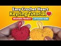 Quick and easy crochet heart keyring tutorial