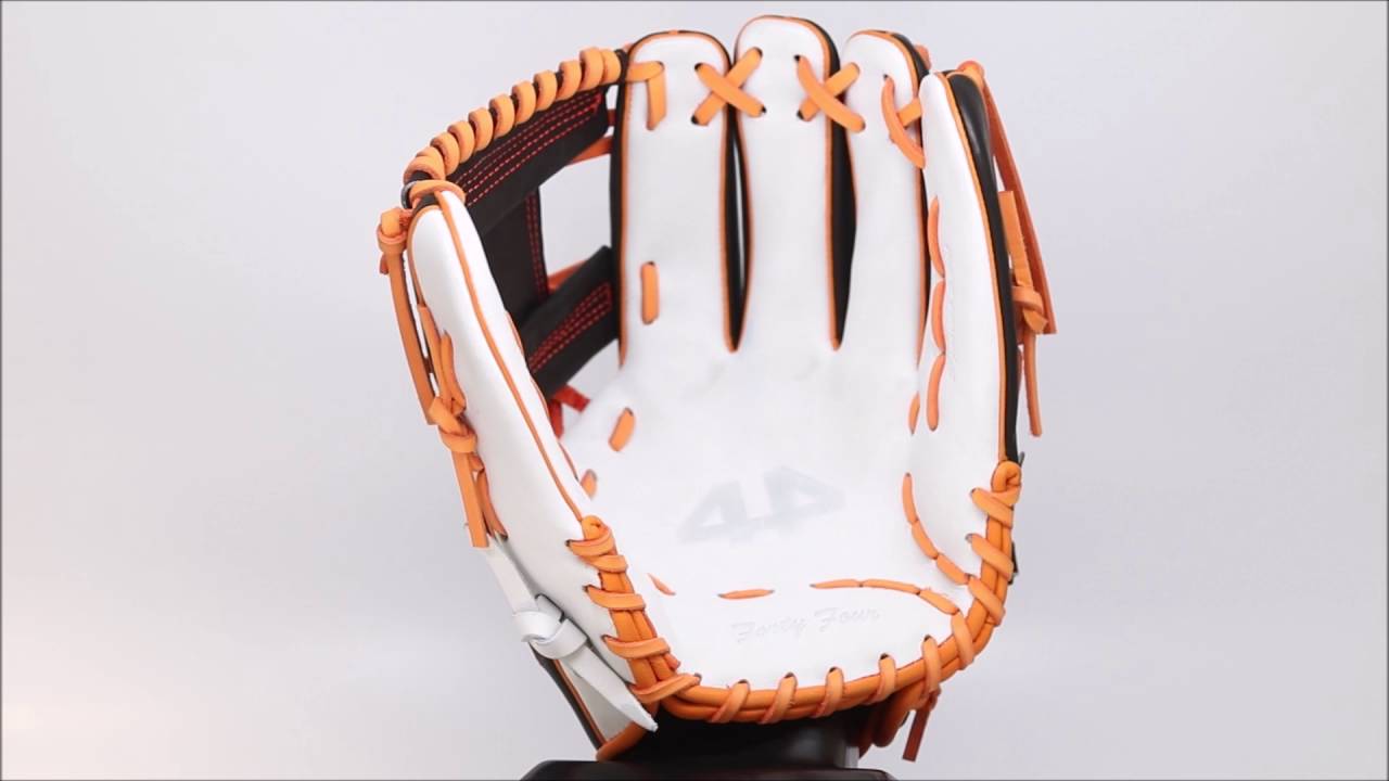 44 Pro Baseball Custom Glove Signature Series Black Orange White I