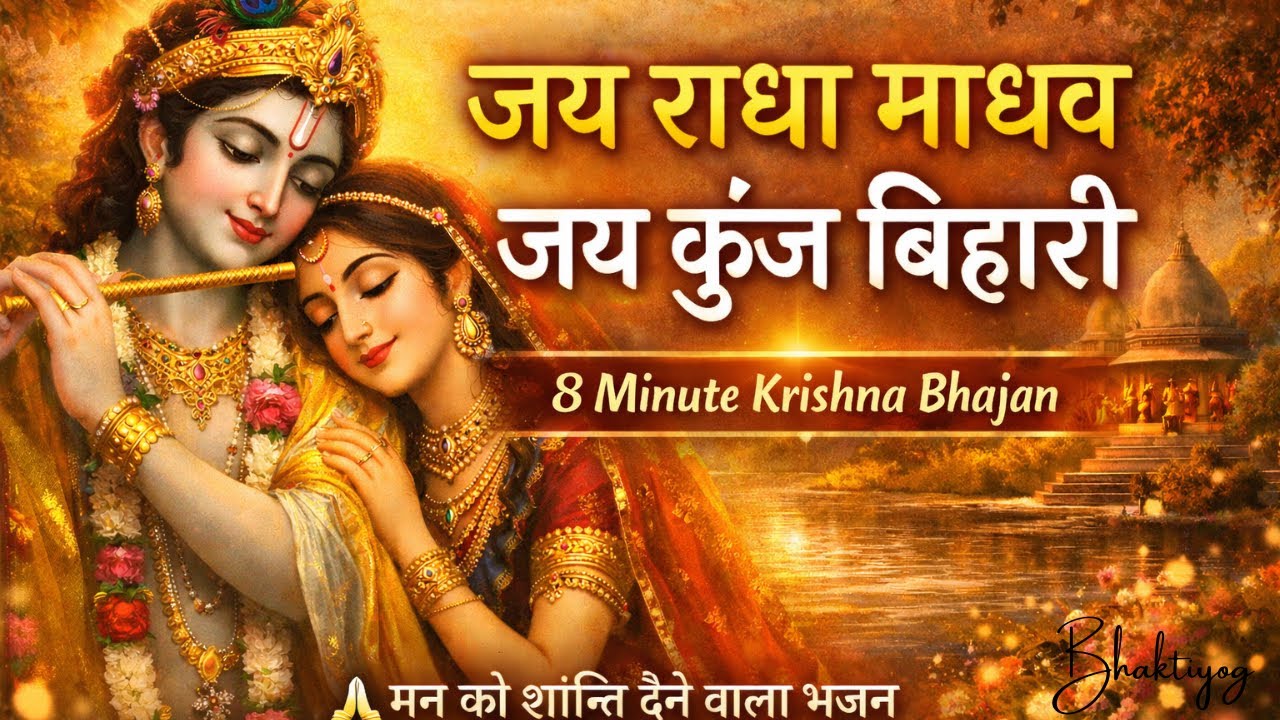 जय राधा माधव जय कुंज बिहारी | 8 Minute Krishna Bhajan | Peaceful Bhajan