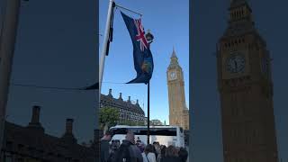 Montserrat flag flying high in Parliament Square near Big Ben in London!