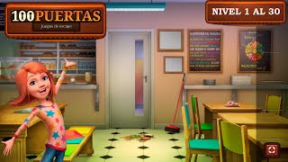 🧠100 PUERTAS. JUEGO DE ESCAPE DESDE LA ESCUELA🏫. NIVEL 1 AL 30