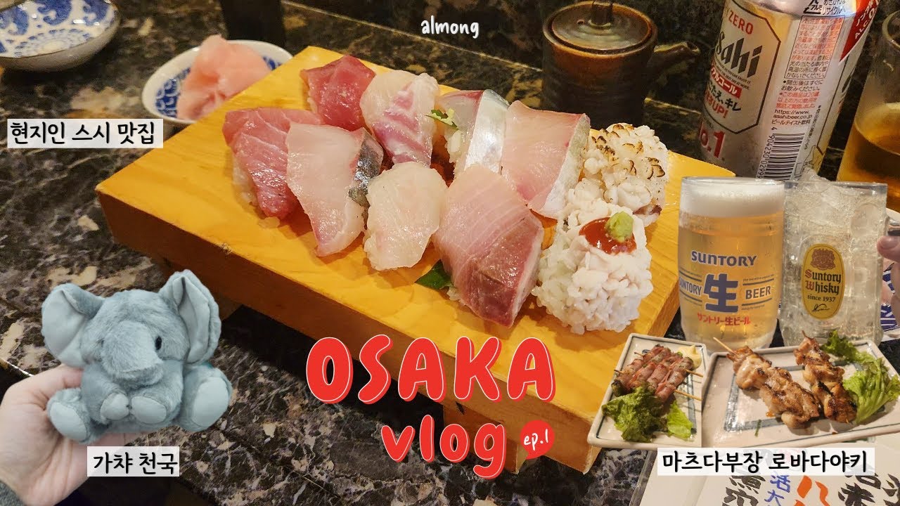 오사카 여행 브이로그 ep.1(현지인스시맛집, 쿠로몬시장, 타코야키, 보크스 매장, 우메다 요도바시 카메라, 로바다야키, 호텔추천)