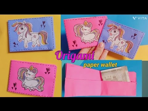 How to make cute paper wallet/Origami/paper craft#guddi art and craft# ...