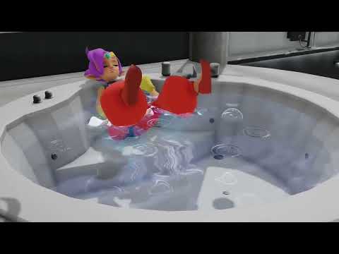【MMD】(request)Farting in the bathtub in Shantae［girl fart animation］