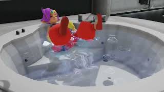 【MMD】(request)Farting in the bathtub in Shantae［girl fart animation］